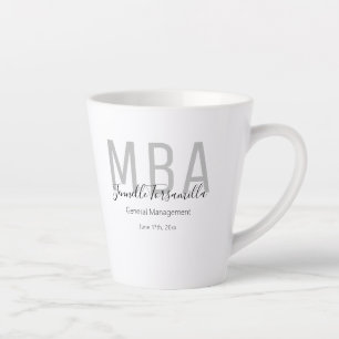 Tasse Latte White Grey Nom MBA Graduate