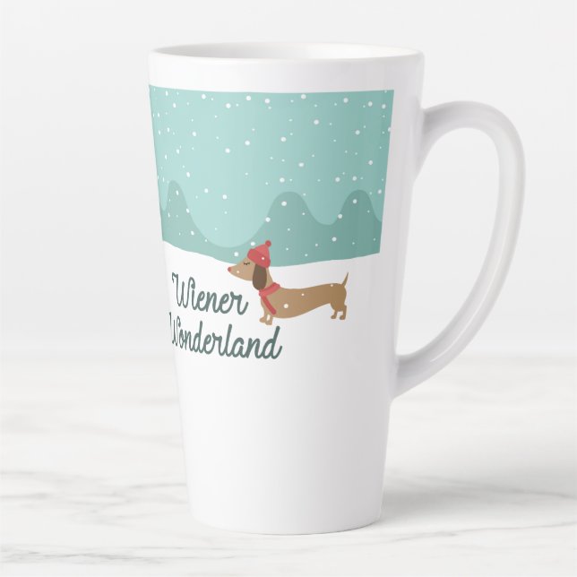 Tasse Latte Wiener Wonderland Dachshund Cadeau Doxie Dads Moms (Droite)