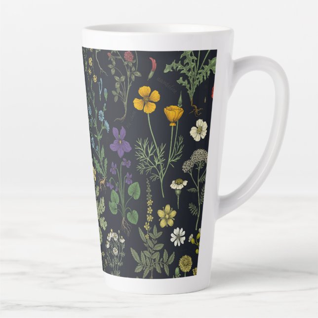 Tasse Latte Wildflowers collage (Droite)