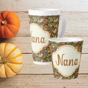 Tasse Latte William Morris Citrouilles d'automne Personnalisée