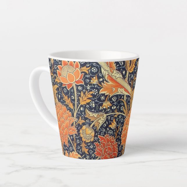 Tasse Latte William Morris Cray Floral Art nouveau Motif (Angle gauche)