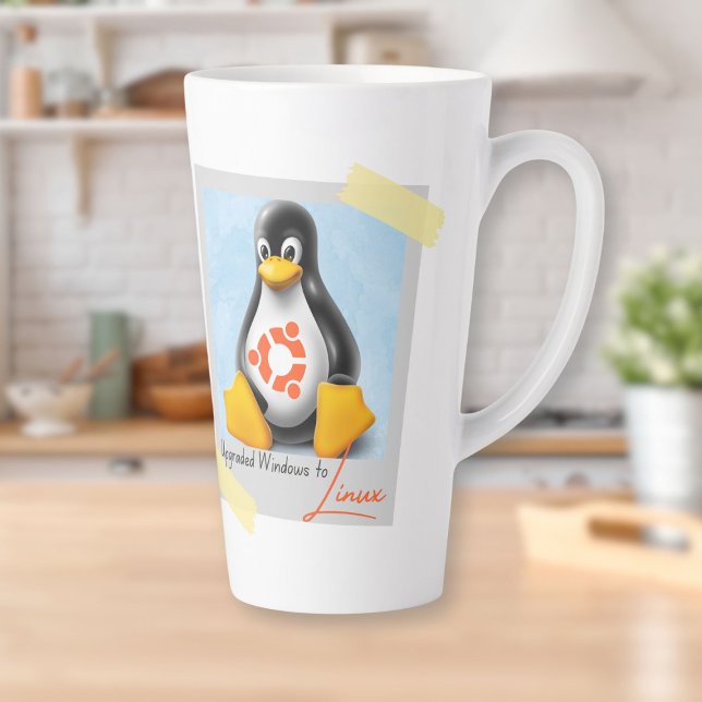 Tasse Latte Windows Ubuntu Linux Tux mis à niveau (Upgraded Windows Ubuntu Linux Tux Latte Mug)