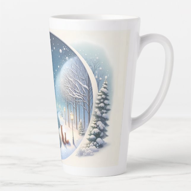Tasse Latte Winter Foxes by Moonlit Snowy River (Droite)