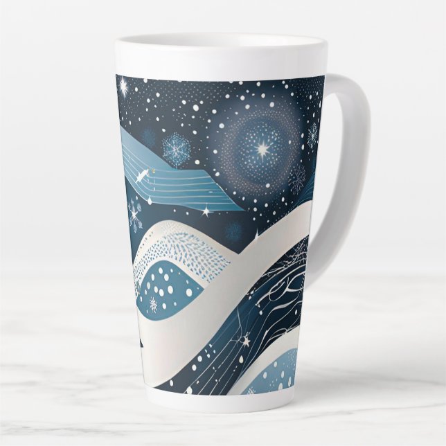 Tasse Latte Wonderland hivernal Abstrait (Angle droit)