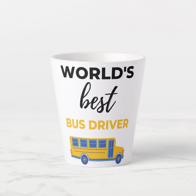 Tasse Latte World's Best Bus Driver bl (Devant)
