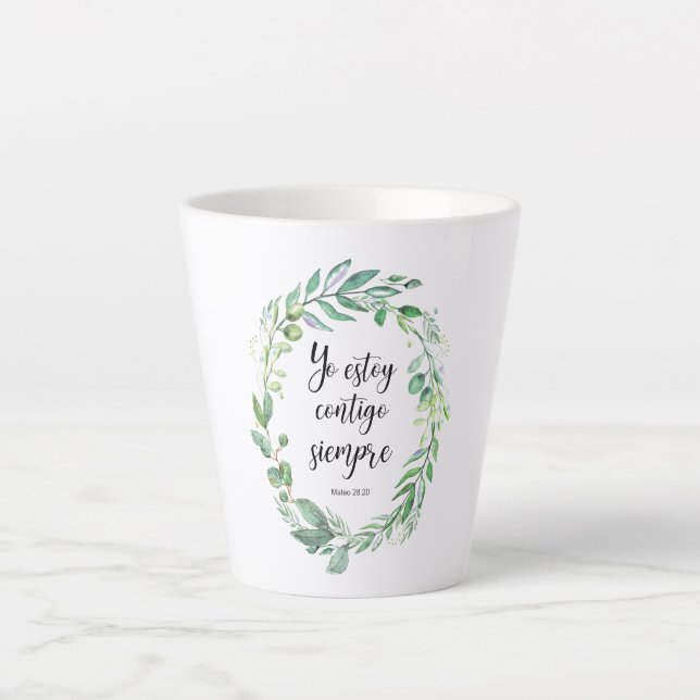 Tasse Latte Yo estoy contigo siempre - verset de la Bible espa (Devant)