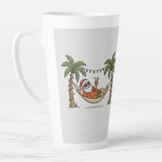 Tasse Latte Yo Santa Noël drôle d'été de fêtes de Noël tropica