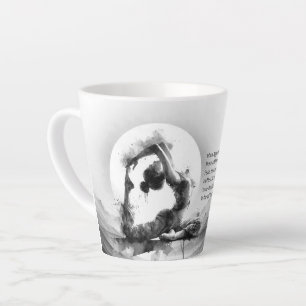 Tasse Latte Yoga Reiki à une jambe King Pigeon Pose Aquarelle
