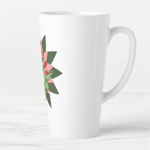 Tasse Latte Yoga Relaxation avec Art Floral Élégant