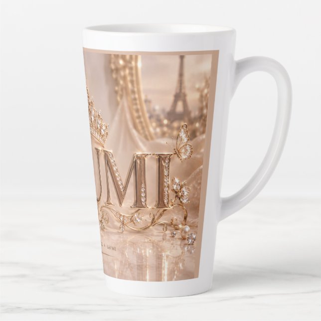 Tasse Latte Youmi | Conception de nom de luxe élégant (Droite)