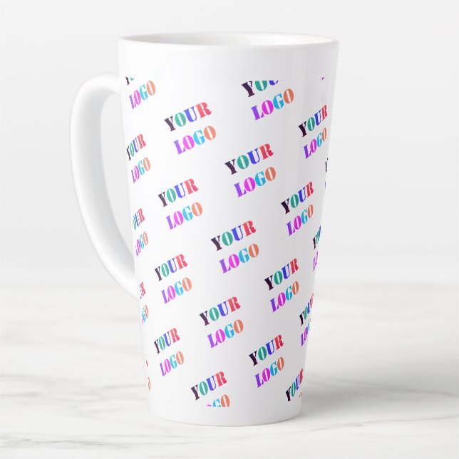 Tasse Latte Your Logo Photo Business Promotional Personalized (Angle gauche)