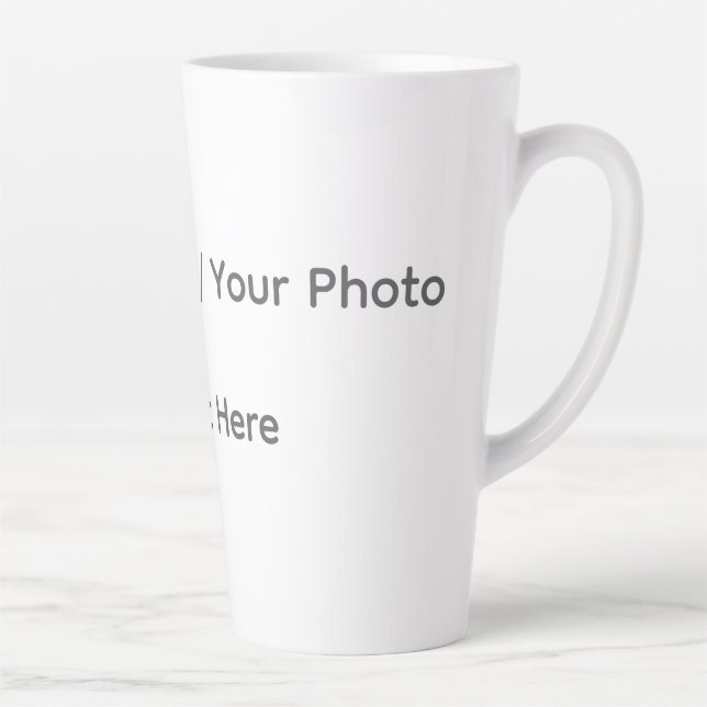 Tasse Latte Your Photo or Text Here (Customizable Design) (Droite)