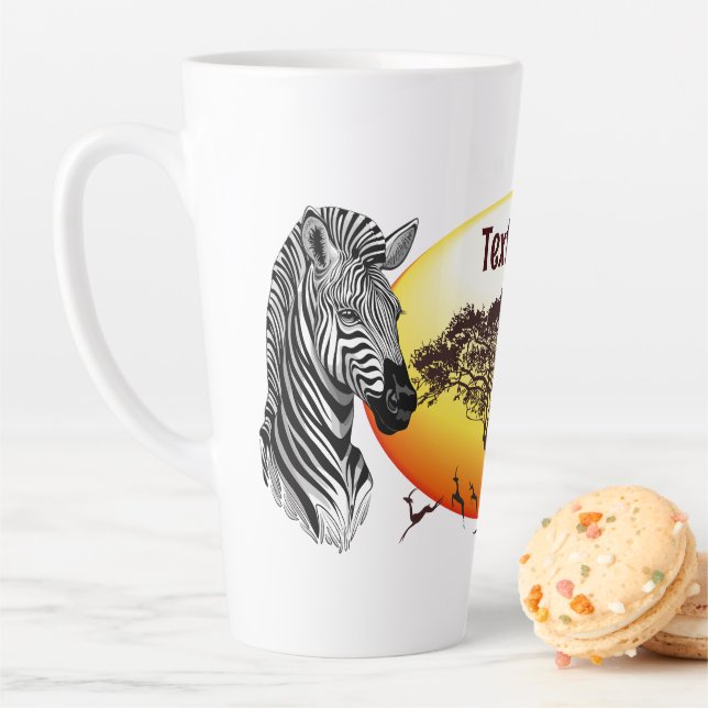 Tasse Latte Zebra African Savanna Wild Animal (En situation)