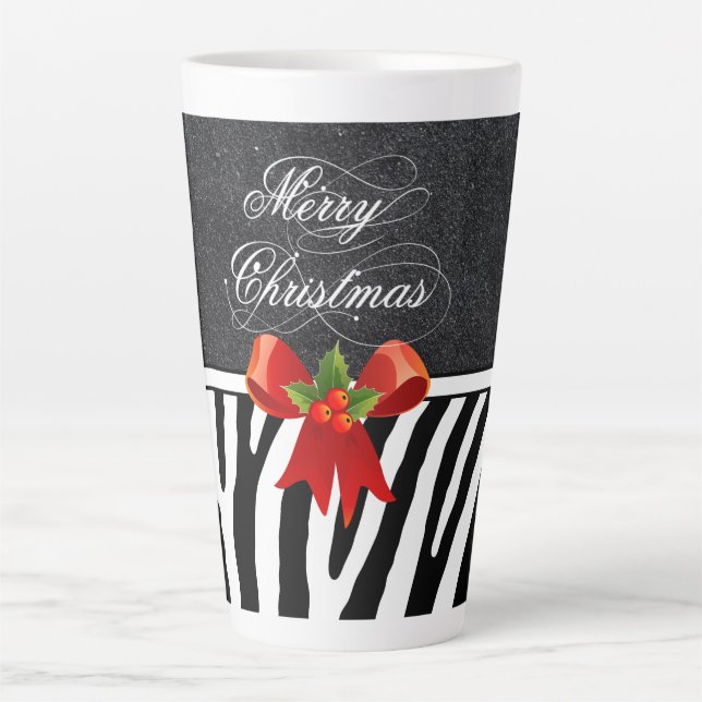 Tasse Latte Zebra Stripes et Parties scintillant (Devant)