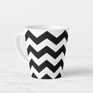 Tasse Latte Zigzag Chevron Noir Et Blanc