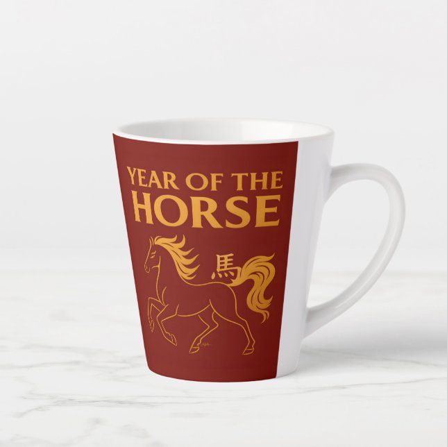 Tasse Latte Zodiac Chinese New Year 2026 Horse (Droite)