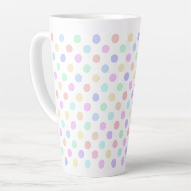 Tasse Latte Zones multicolores sur blanc (Angle gauche)