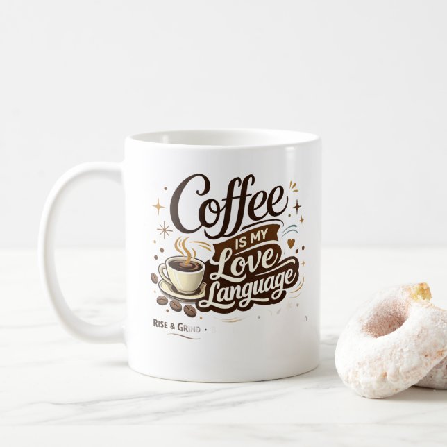 Tasse « Le café est mon langage de l'amour »  (Avec donut)