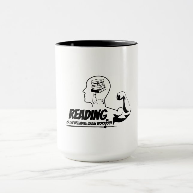 Tasse « Lecture = Gains pour le Cerveau » (Centre)