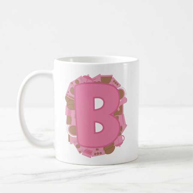 Tasse Lettre B : Monogramme Initiale  (Gauche)