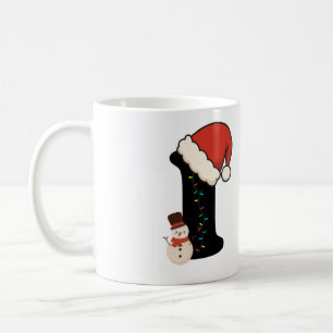 Tasse lettre I personnalisée pour Noël