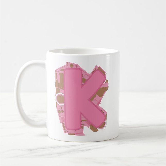 Tasse Lettre K : Monogramme Initial  (Gauche)