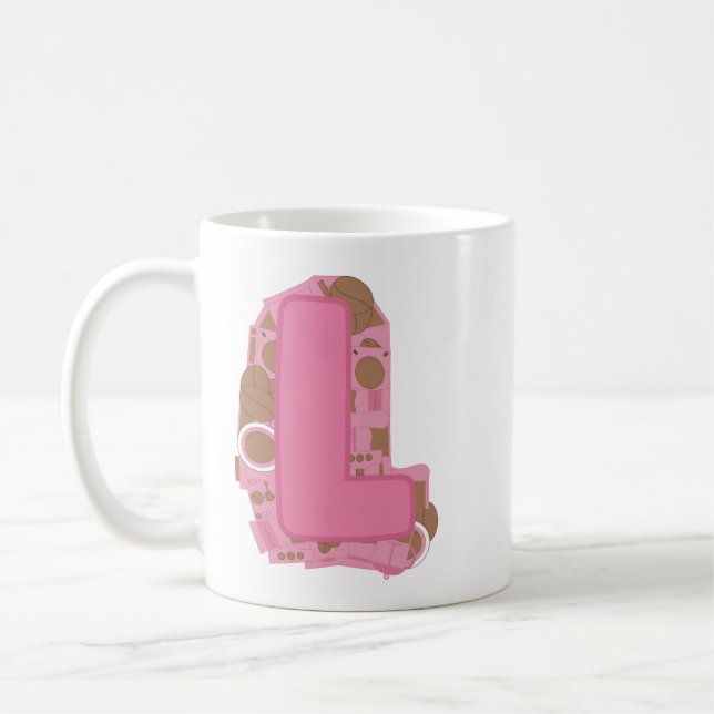 Tasse Lettre L : Monogramme Initial  (Gauche)