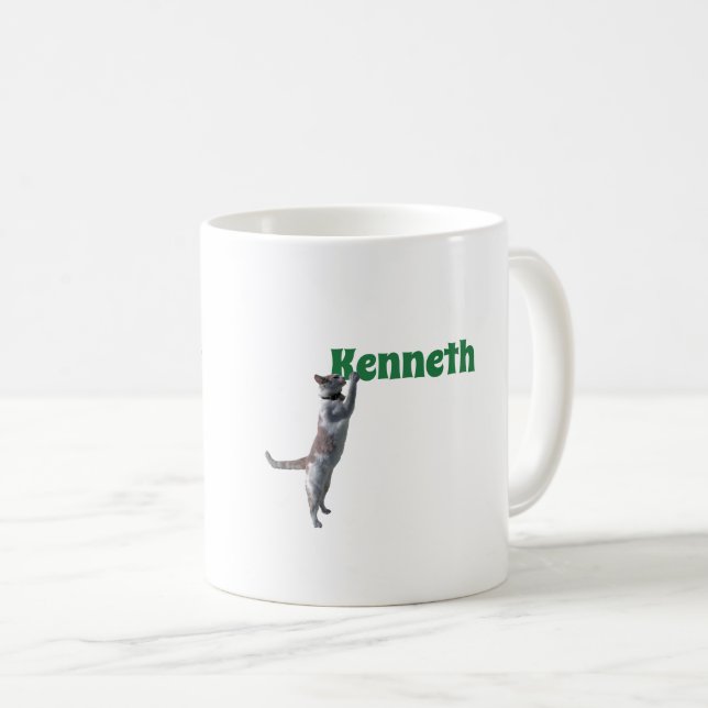 Tasse - Lettre M avec chat et nom (Devant droit)