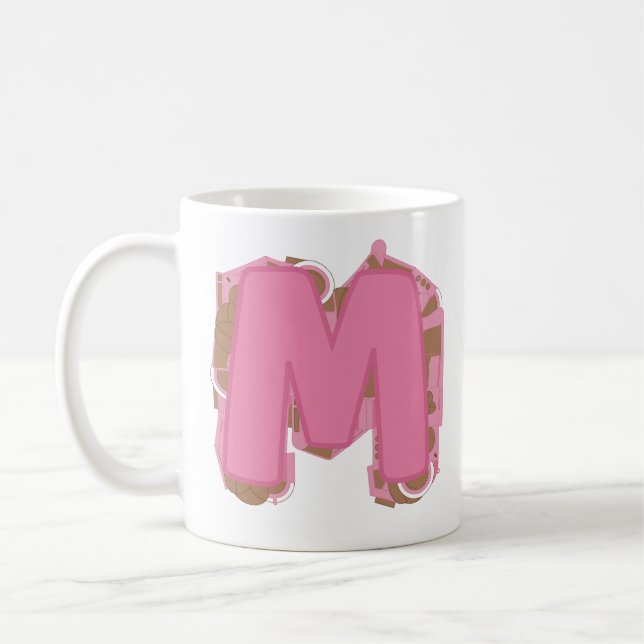 Tasse Lettre M : Monogramme Initiale  (Gauche)