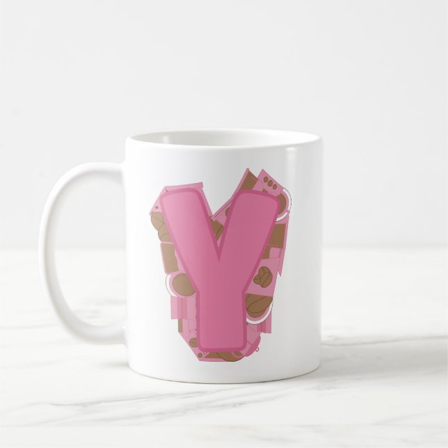 Tasse Lettre Y : Monogramme Initial  (Gauche)