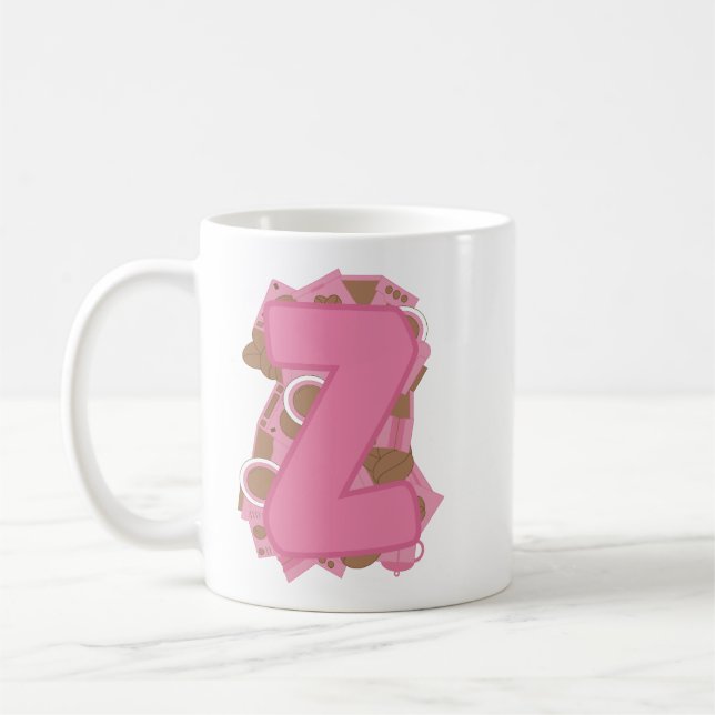 Tasse Lettre Z : Monogramme Initial  (Gauche)