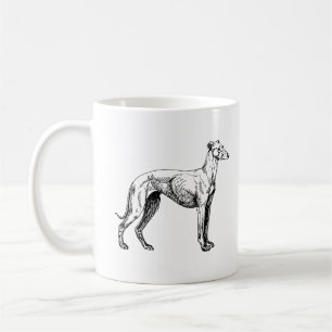 Tasse lévrier de dessin au trait