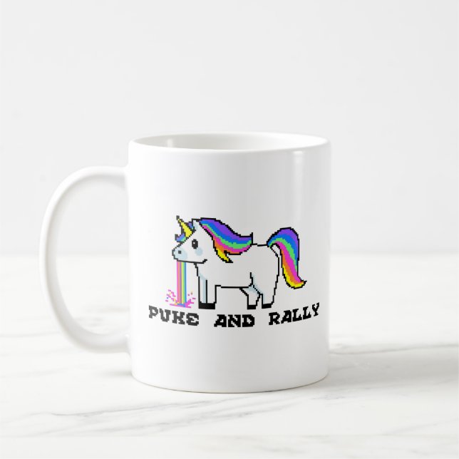 Tasse Licorne Arc-en-Ciel Puke & Rally | Pixel Par (Gauche)