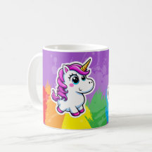 Tasse Licorne cartoon arc en ciel