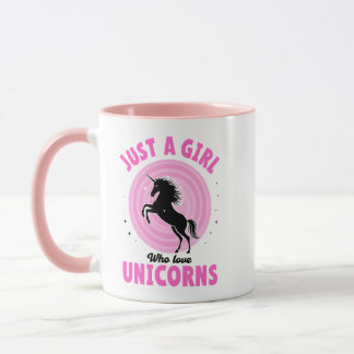 Tasse Licorne Juste une Fille Qui Aime • Rose Mign