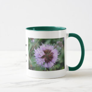 Tasse lila Blütenkugel : Bonne journée