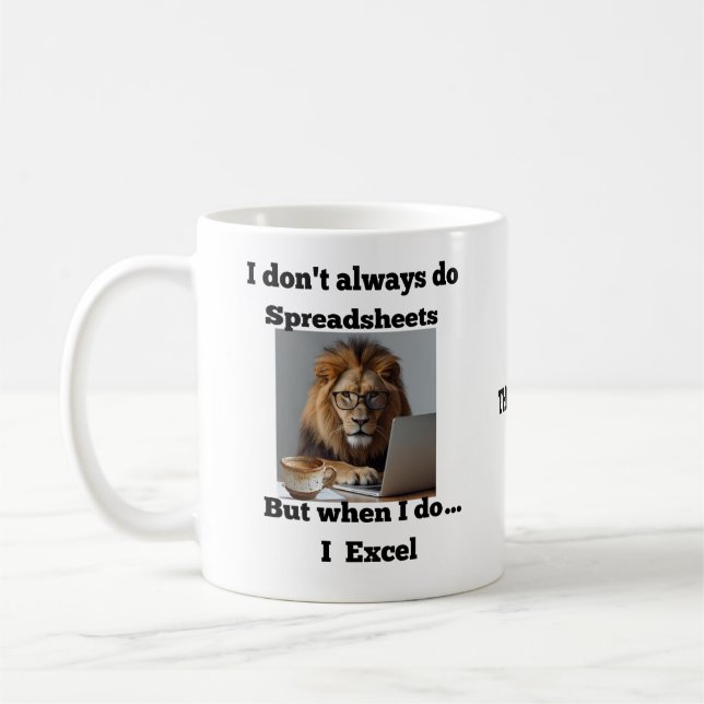 Tasse lion feuille de calcul de bureau (Gauche)