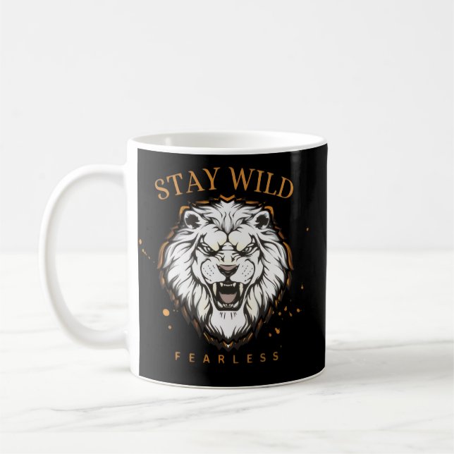 Tasse Lion Sauvage Intrépide | Café Audacieux Esth (Gauche)