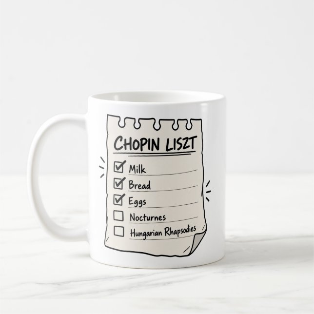 Tasse Liste de Courses Chopin Liszt (Gauche)