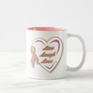 Tasse LiveLaughLove de cancer du sein avec le