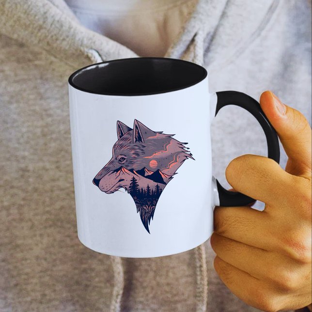 Tasse Loup et Montagne (Créateur téléchargé)