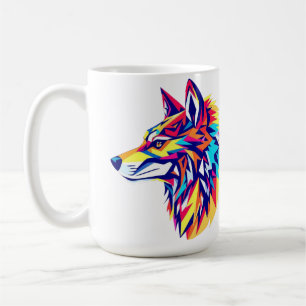 Tasse Loup Géométrique Coloré