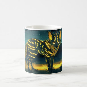 Tasse Loup Mystique avec Rayures Lumineuses au Cré