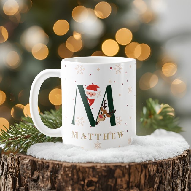 Tasse M personnalisée avec monogramme de Noël (Créateur téléchargé)