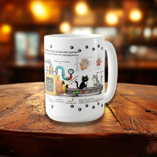 Tasse Machine à Assemblage de Chat Drôle