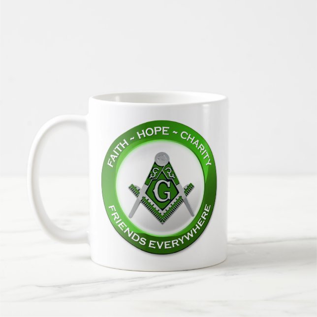 Tasse maçonnique verte (Gauche)