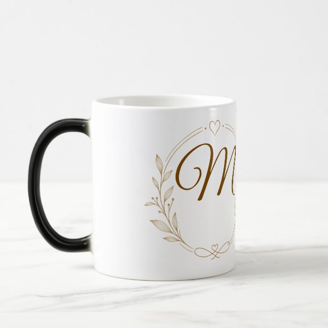 Tasse Magique à Monogramme Doré et Nom Personnalis (Gauche)