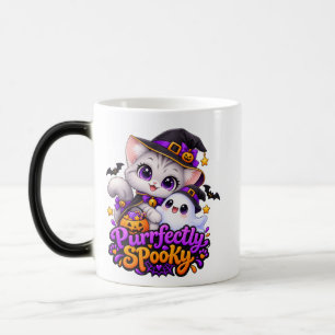 Tasse Magique Halloween Sorcière Chat qui Change d