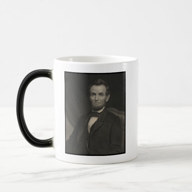 Tasse Magique Portrait Gravé d'Abraham Lincoln (Gauche)
