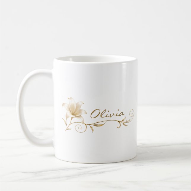 Tasse Maid of Honor Champagne Or Lily Nom (Gauche)